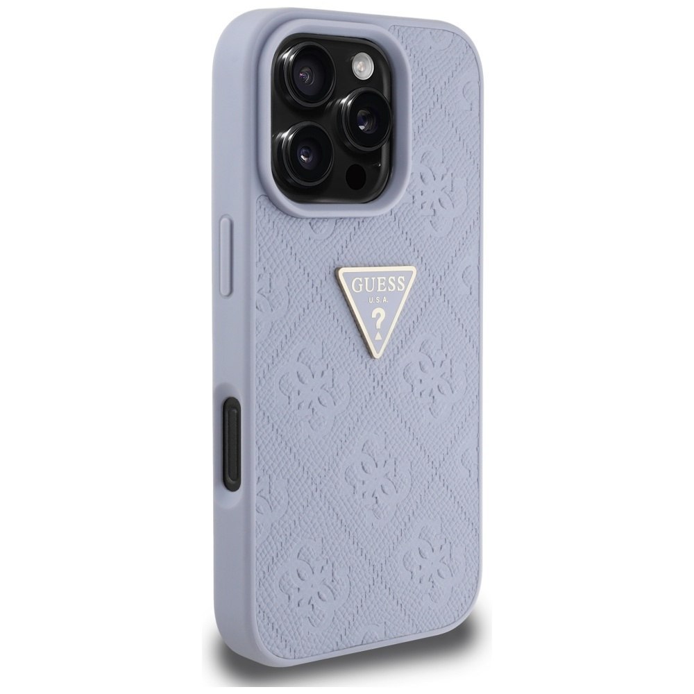 Etui Guess Hot Stamp 4G Pattern Triangle Metal Logo do iPhone 16 Pro Max